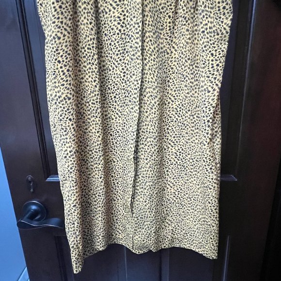 VINTAGE SHORT SLEEVE SATIN MIDI DRESS, SIZE US LARGE, LEOPARD PRINT - Picture 7 of 7